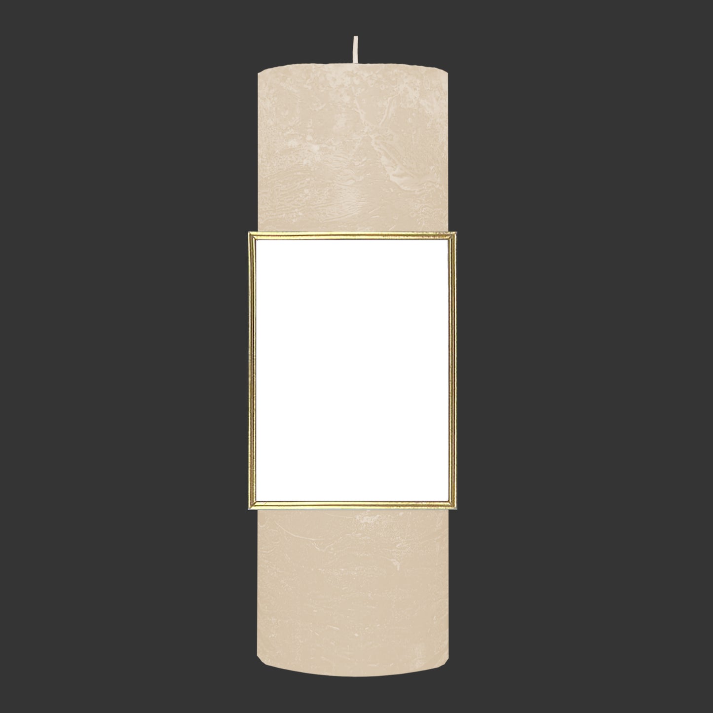 Raureif Fotokerze 8x25 cm, champagner-38