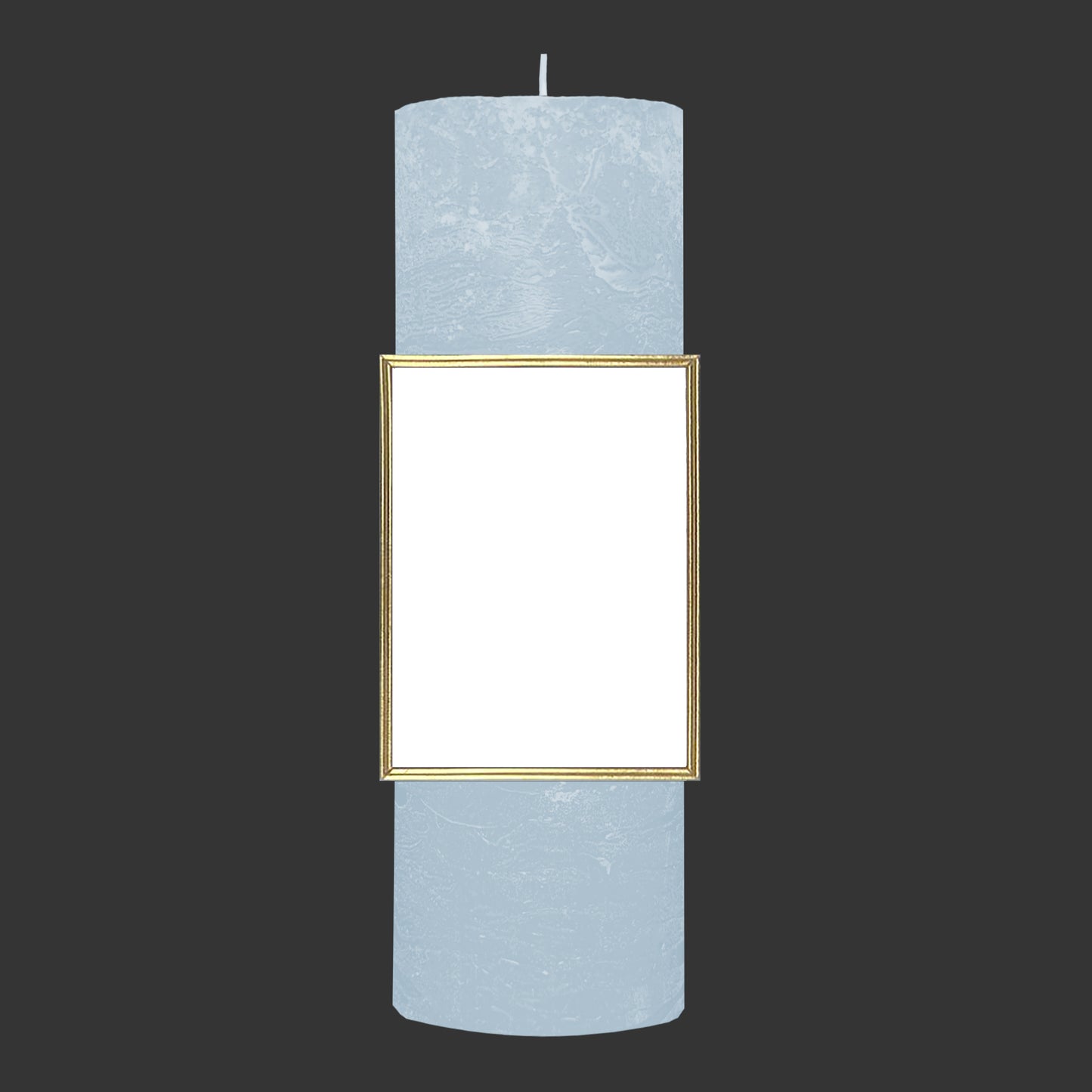 Raureif Fotokerze 8x25 cm, eisblau-29