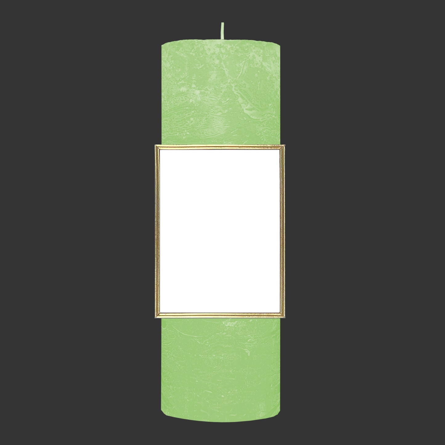 Raureif Fotokerze 8x25 cm, hellgrün-28