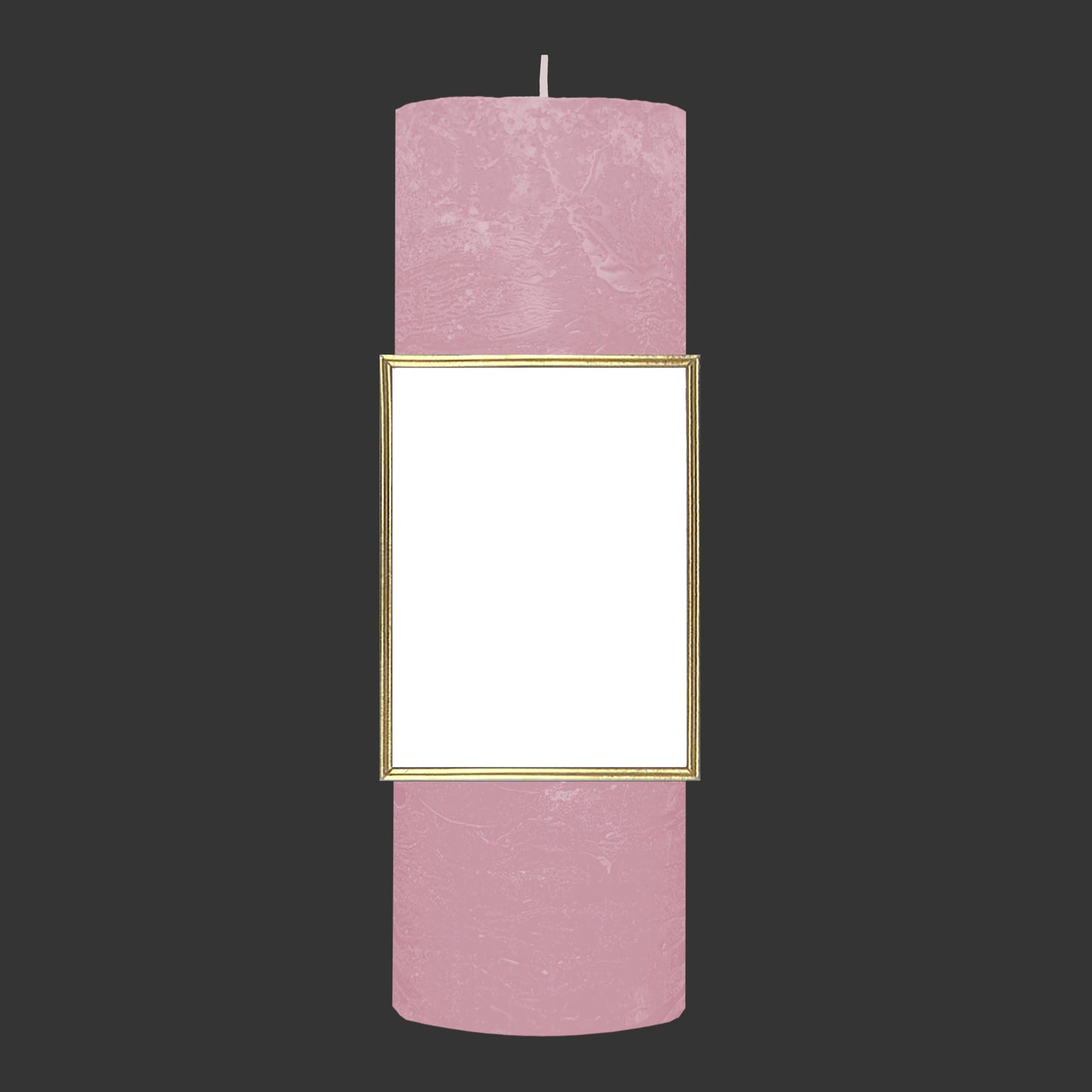 Raureif Fotokerze 8x25 cm, hellrosa-30