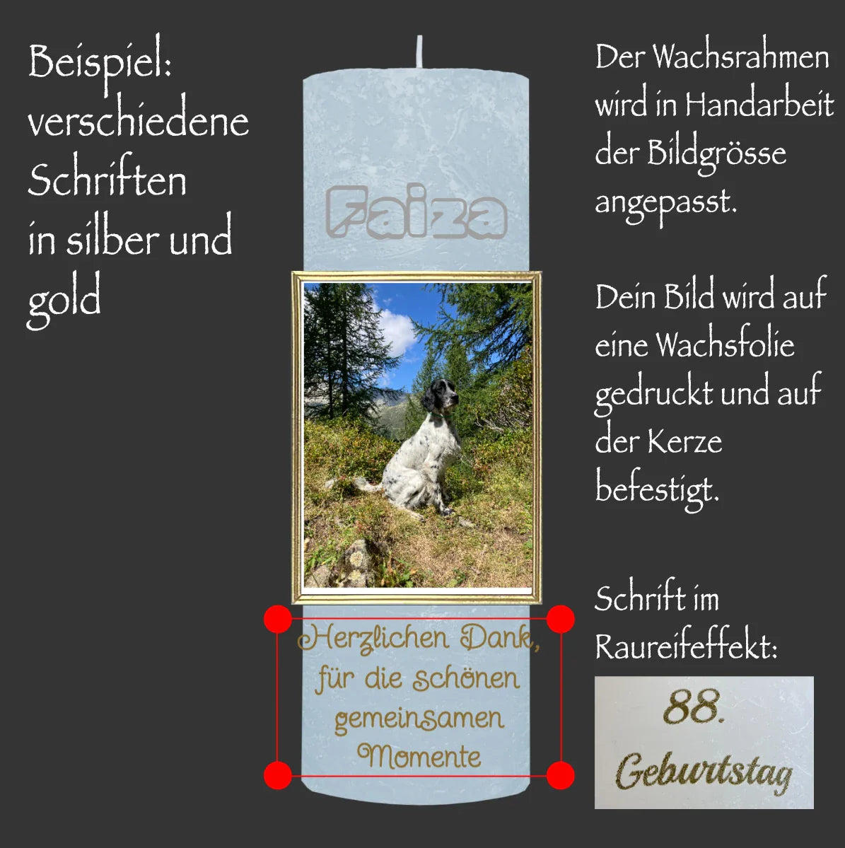 Personalisierte Raureifkerzen mit Foto - Dein Unikat aus der Schweiz